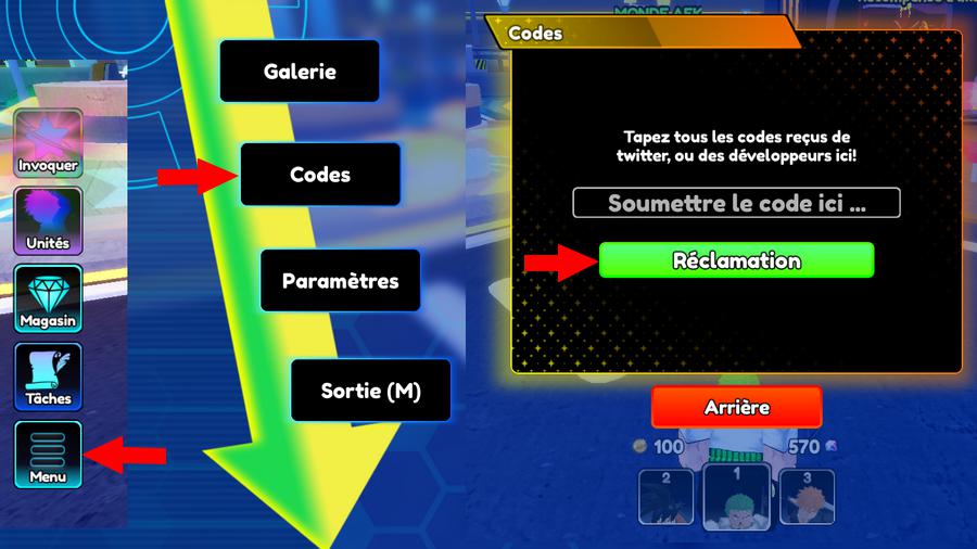 Comment activer les codes dans Anime Switch