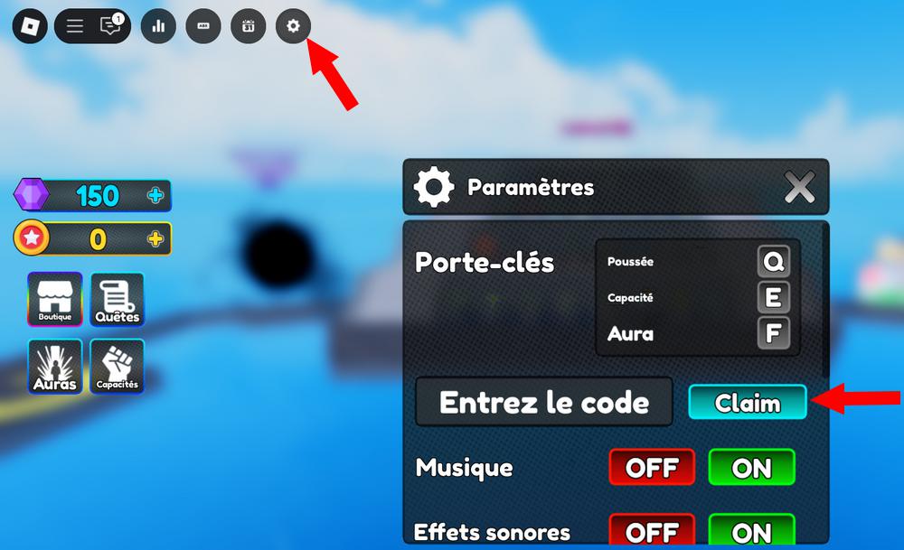 Comment activer les codes dans Aura Battles