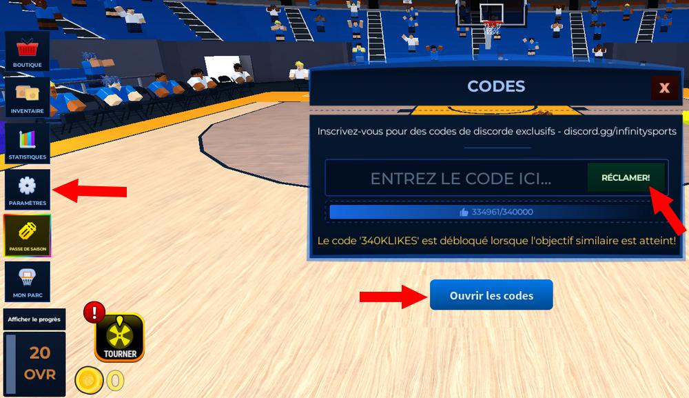 Comment activer les codes dans Basketball Legends
