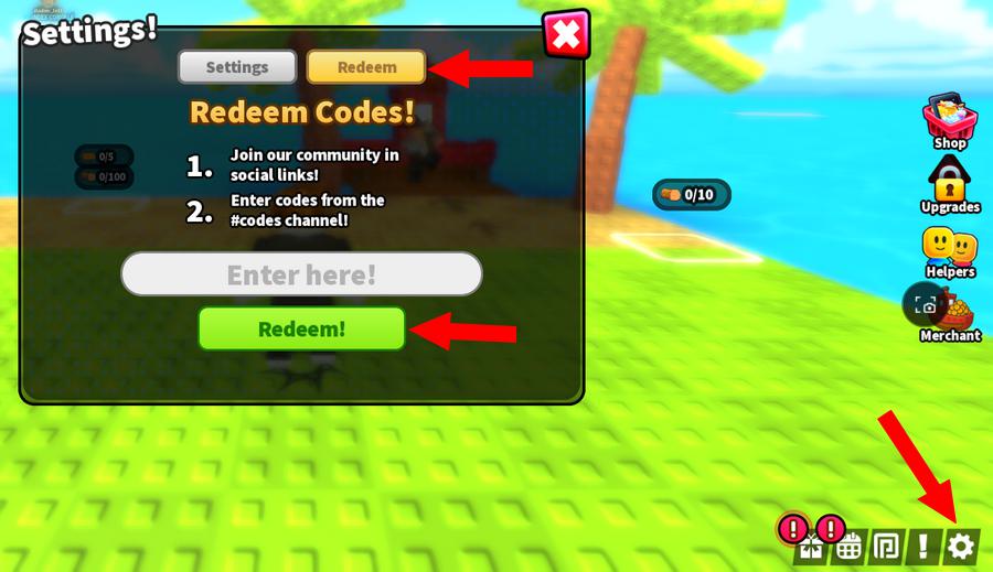Comment activer les codes dans Build An Island