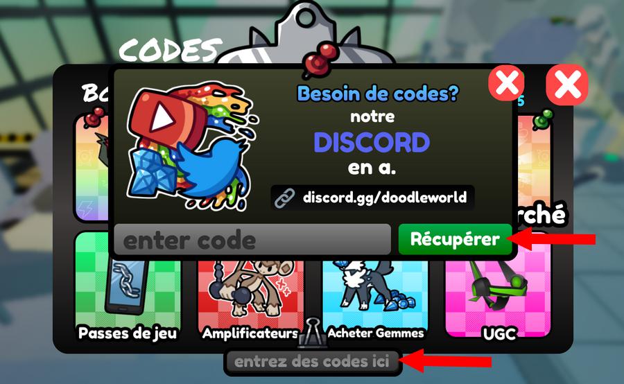 Comment activer les codes dans Doodle World