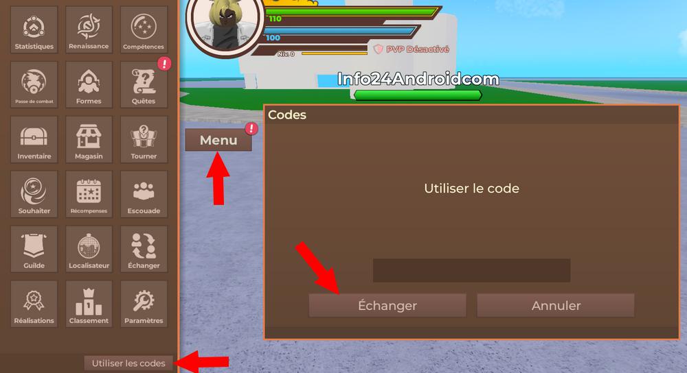 Comment activer les codes dans Dragon Blox