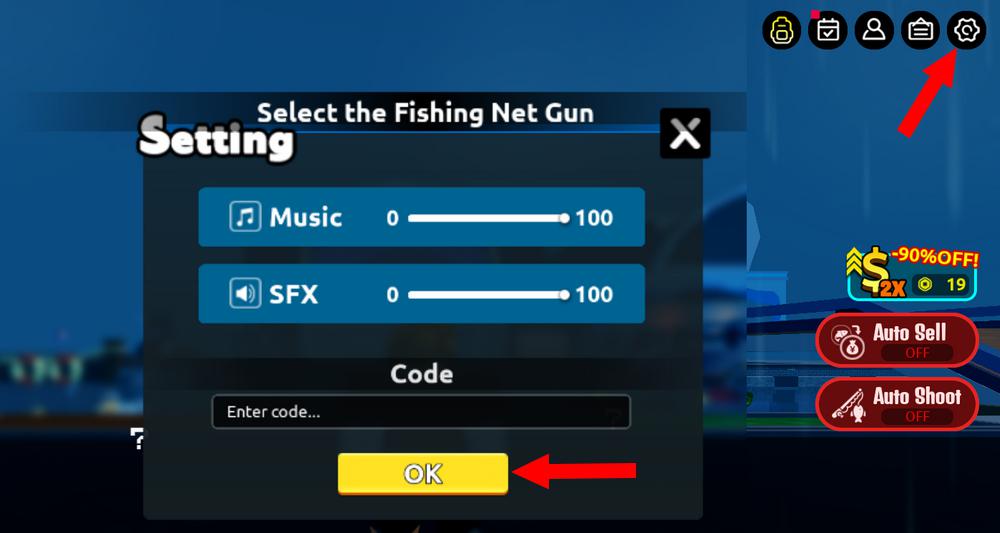 Comment activer les codes dans Fish and Fight