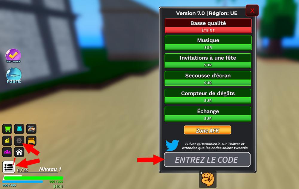 Comment activer les codes dans Fruit Seas