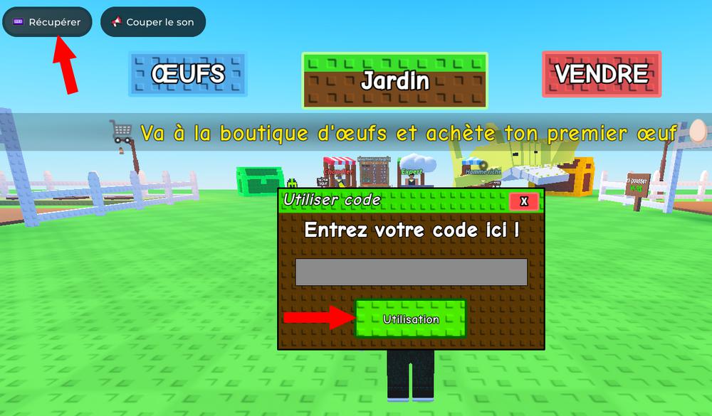 Comment activer les codes dans Grow an Egg