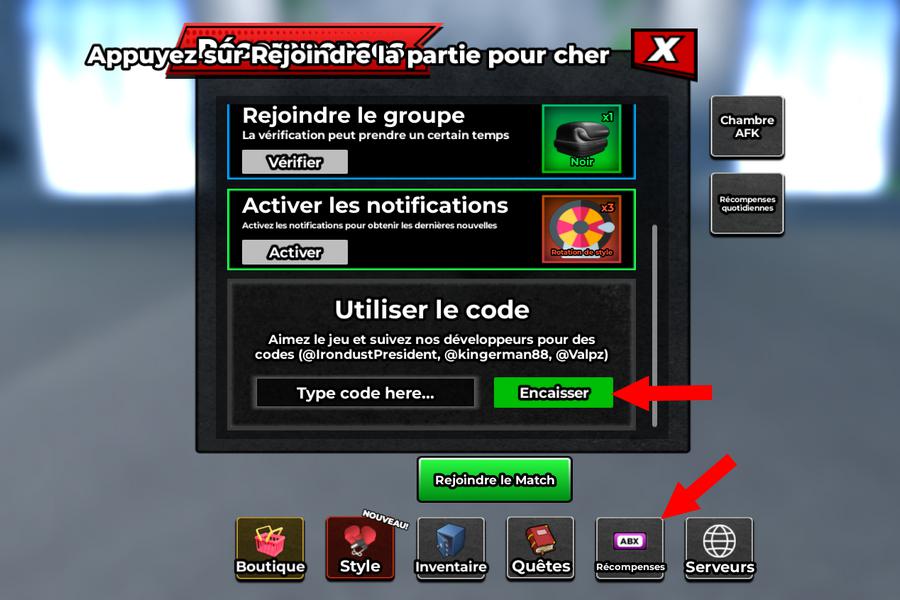 Comment activer les codes dans MMA Legends