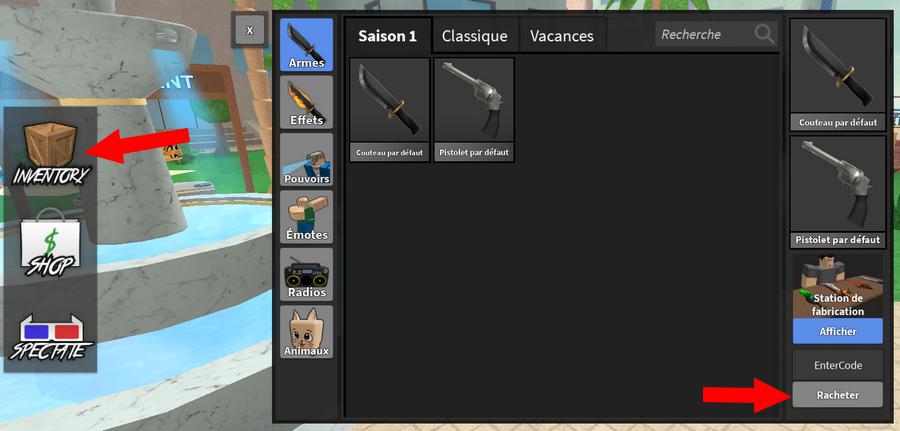 Comment activer les codes dans Murder Mystery 2
