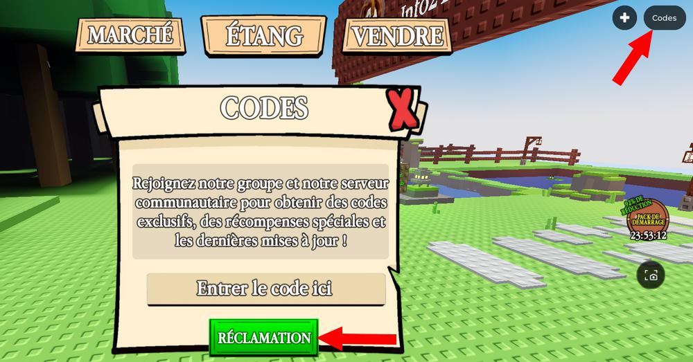 Comment activer les codes dans Own a Fish Pond