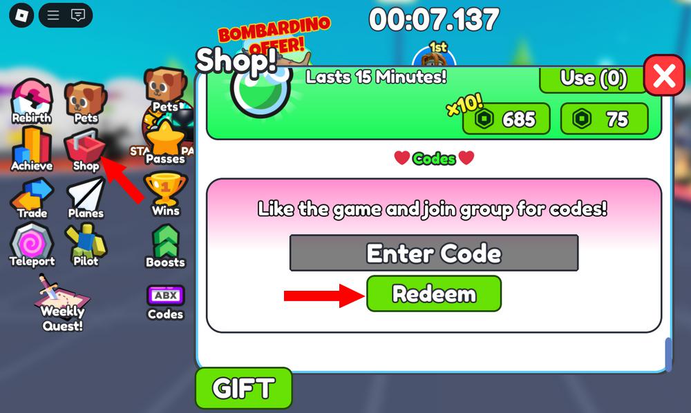 Comment activer les codes dans Plane Training