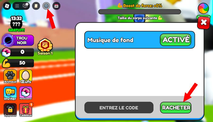 Comment activer les codes dans Push-Up Training Simulator