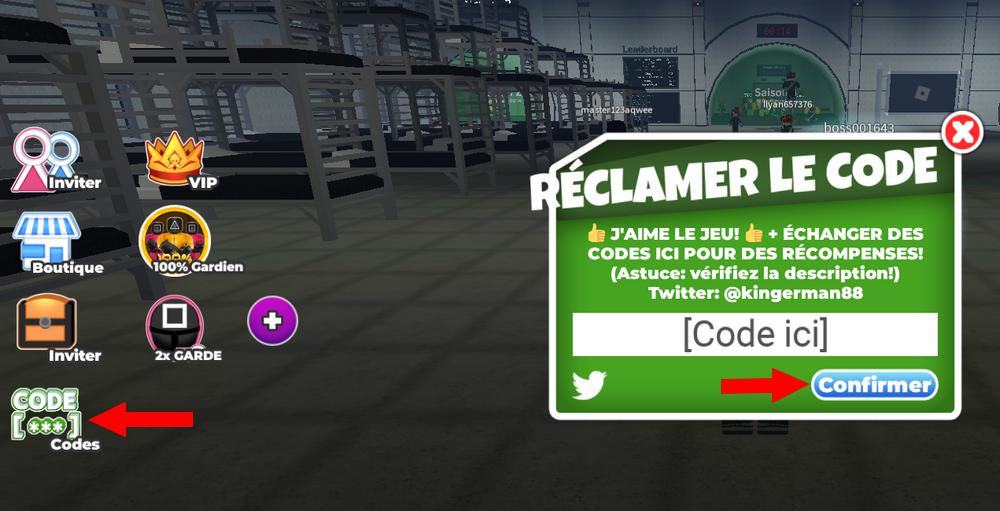 Comment activer les codes dans Squid Game