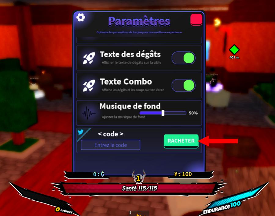 Comment activer un code dans Universal Legacy