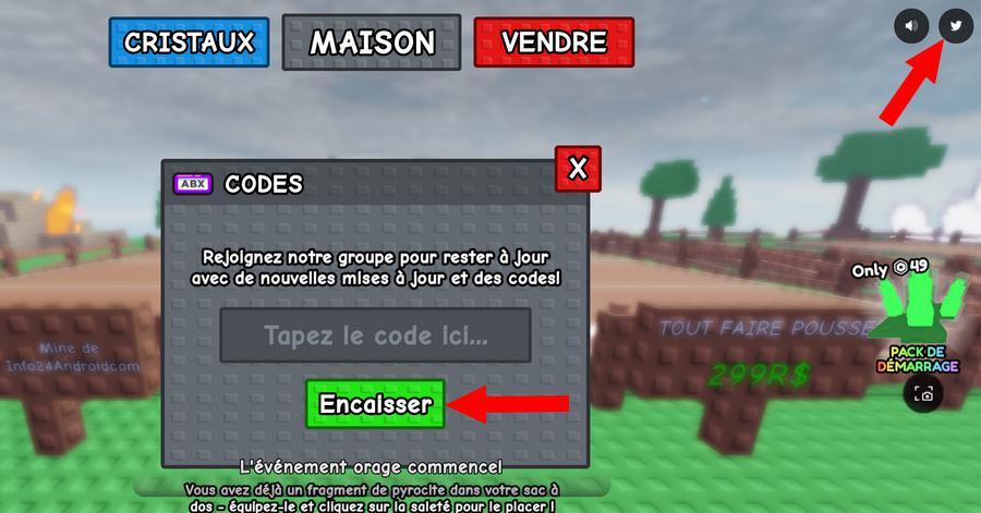 Comment utiliser les codes Grow Crystals