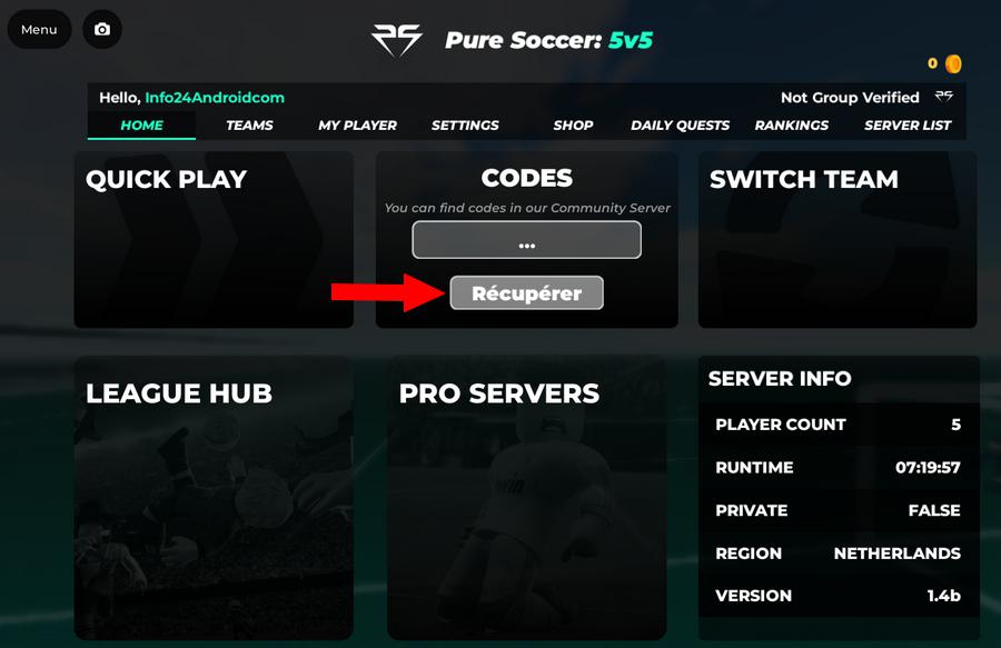Comment utiliser les codes Pure Soccer