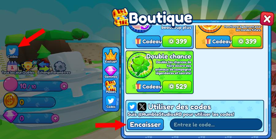 Comment utiliser les codes dans Bubble Gum Simulator Infinity