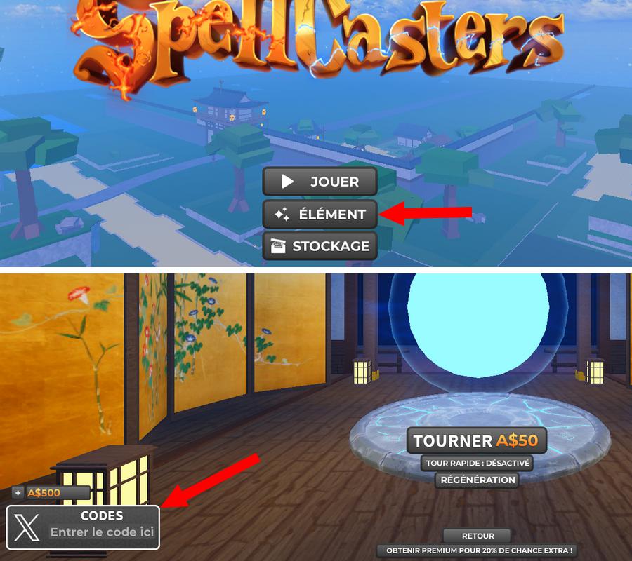 Comment utiliser les codes dans SpellCasters