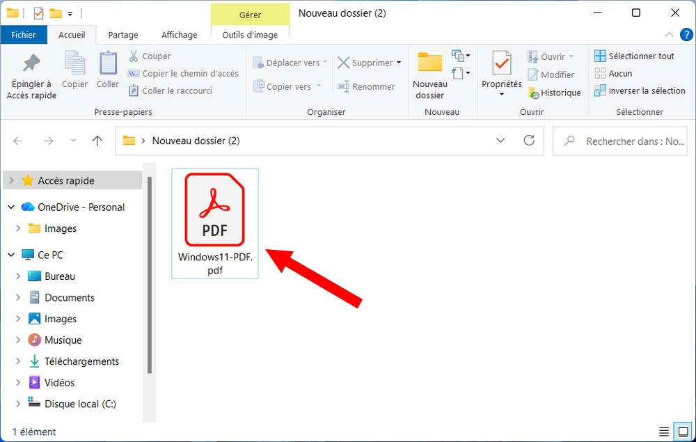 Convertir un PNG en PDF sous Windows 11