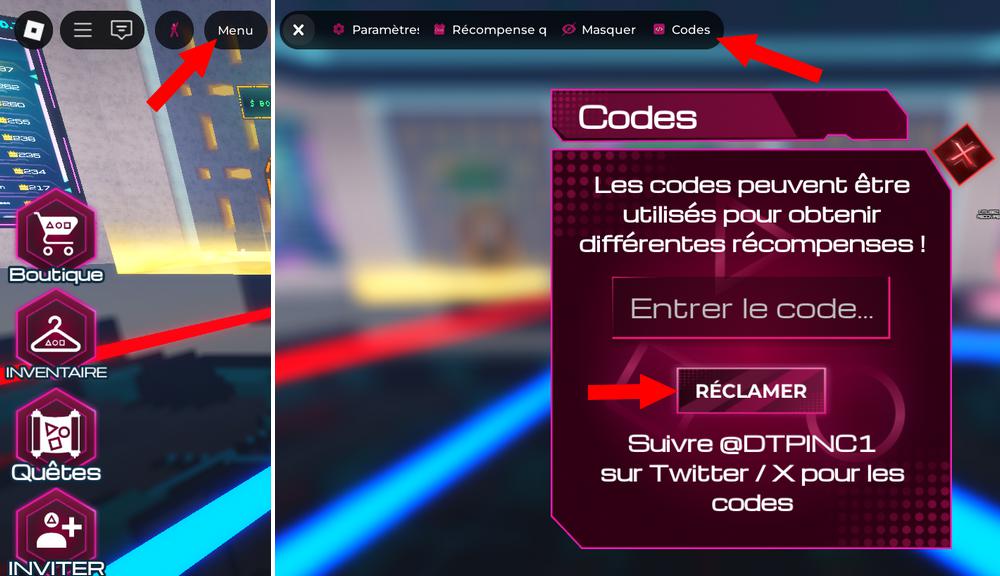 Activer les codes dans Kraken Game