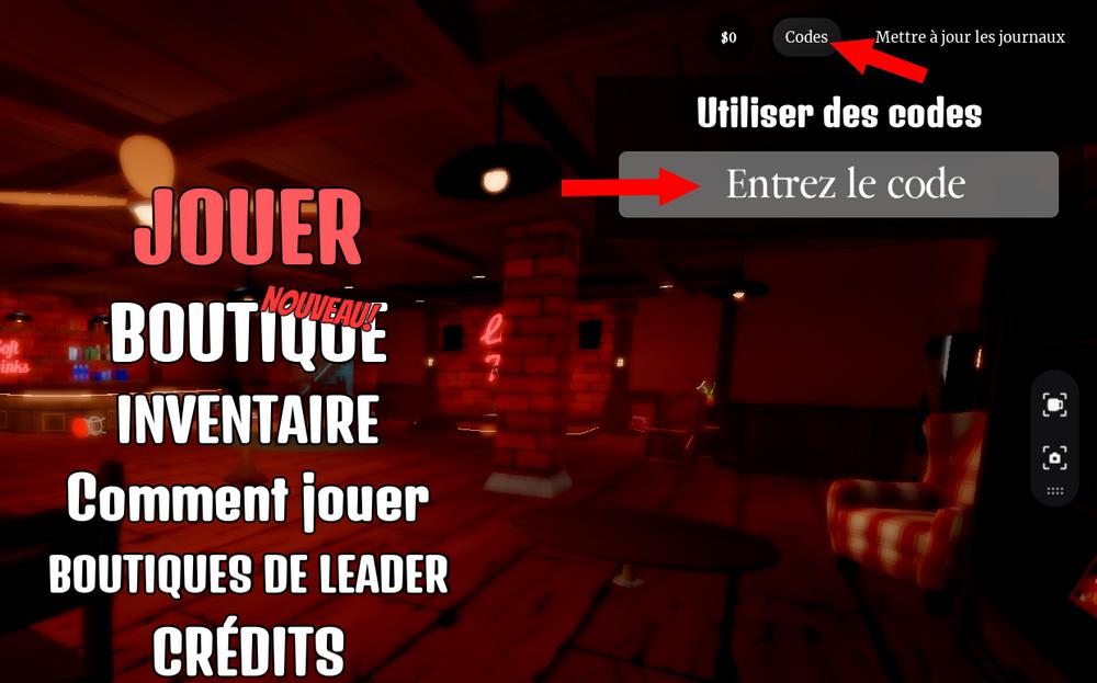 Activer les codes dans Liar's Table