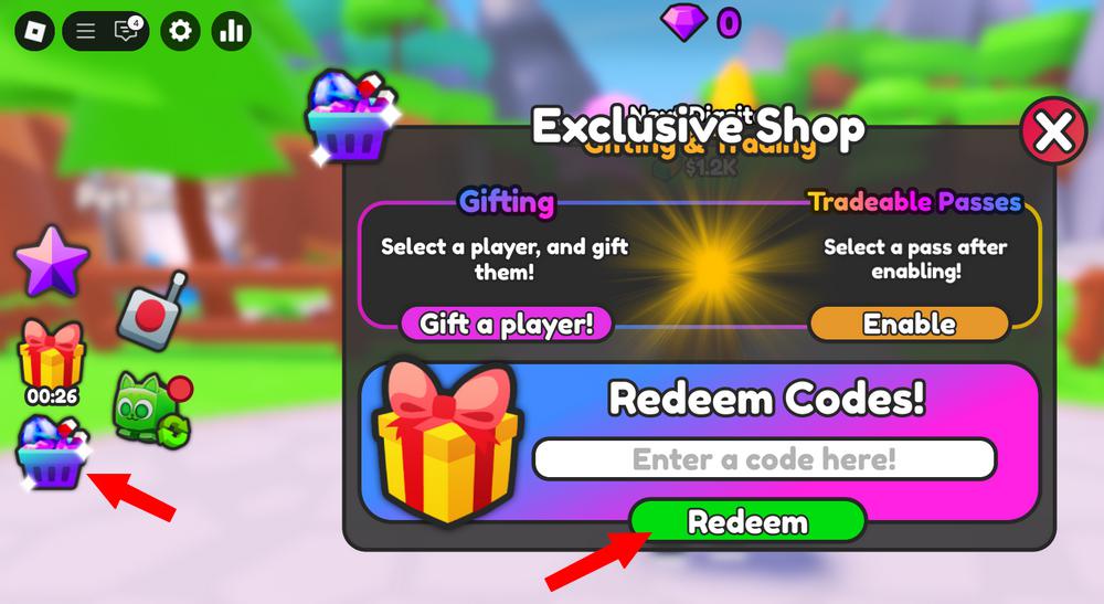 Activer les codes dans Pet Mine