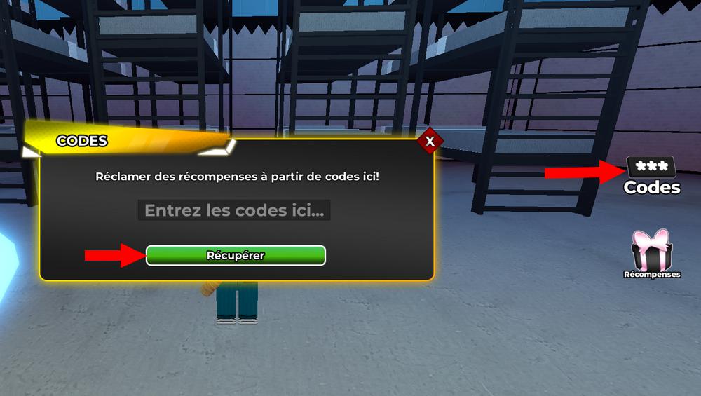 Activer les codes dans Squiddy Game