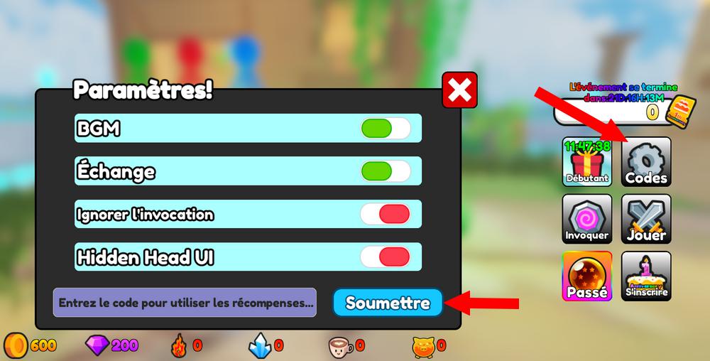 Activer les codes dans Stickman TD