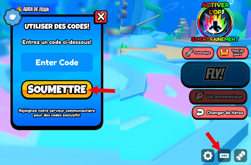 Activer les codes dans Superhero Legends