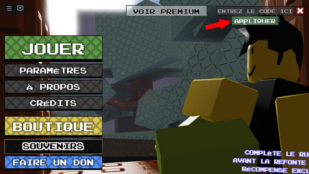 Activer les codes dans The Mall Game