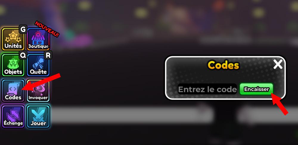 Activer les codes Anime Siege
