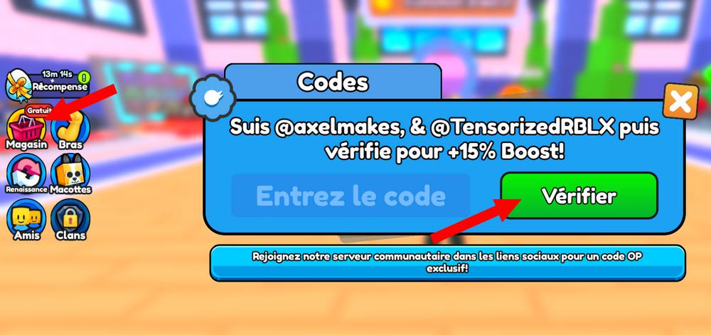 Activer les codes Arm Wrestle Simulator