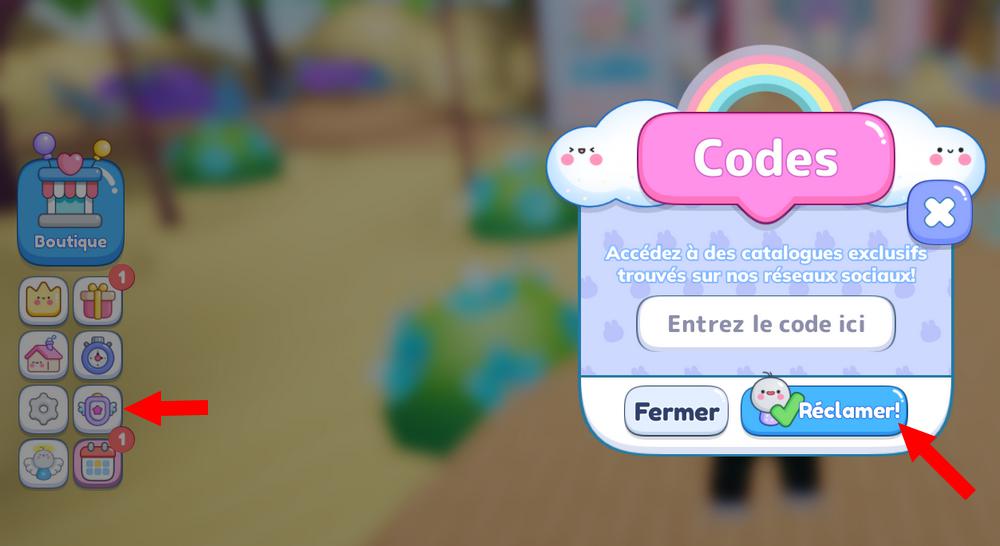 Activer les codes dans Cake Off