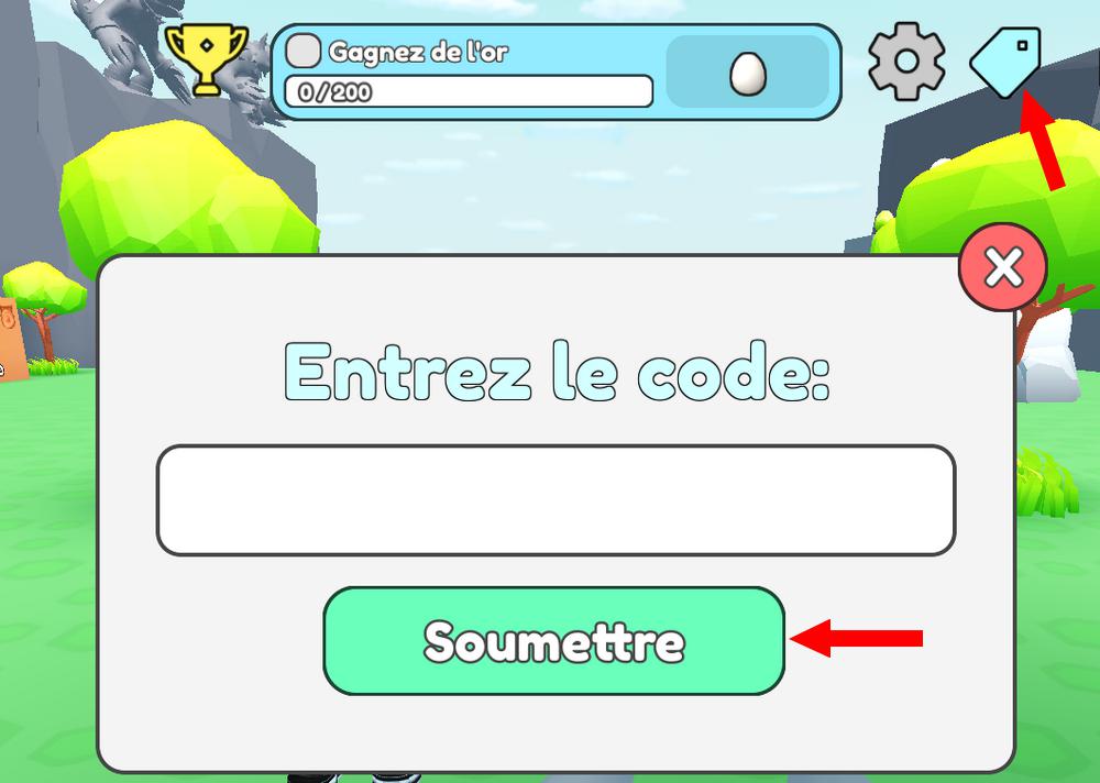 Activer les codes dans Collect All Pets