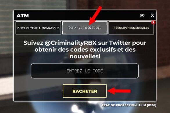 Activer les codes Criminality