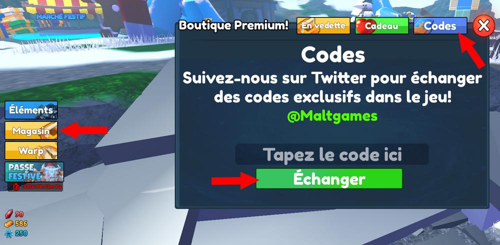 Activer les codes dans Elemental Dungeons