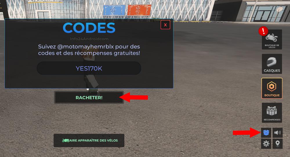 Activer les codes Motorcycle Mayhem