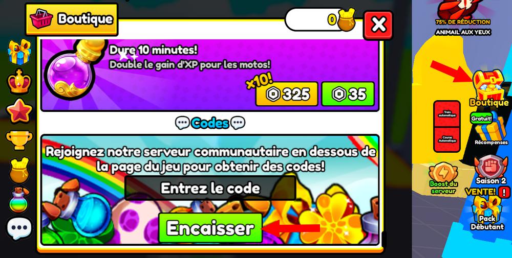 Activer les codes Motorcycle Racing