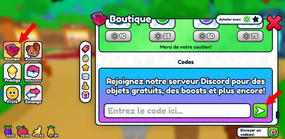Activer les codes Rebirth Champions Ultimate