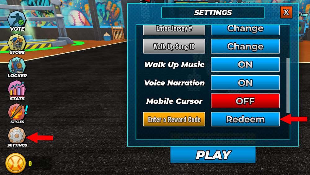 Activer les codes dans Superstar Baseball