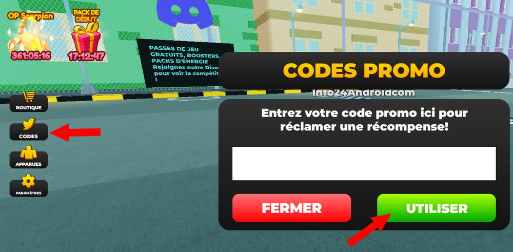 Utiliser les codes dans Strongman Simulator