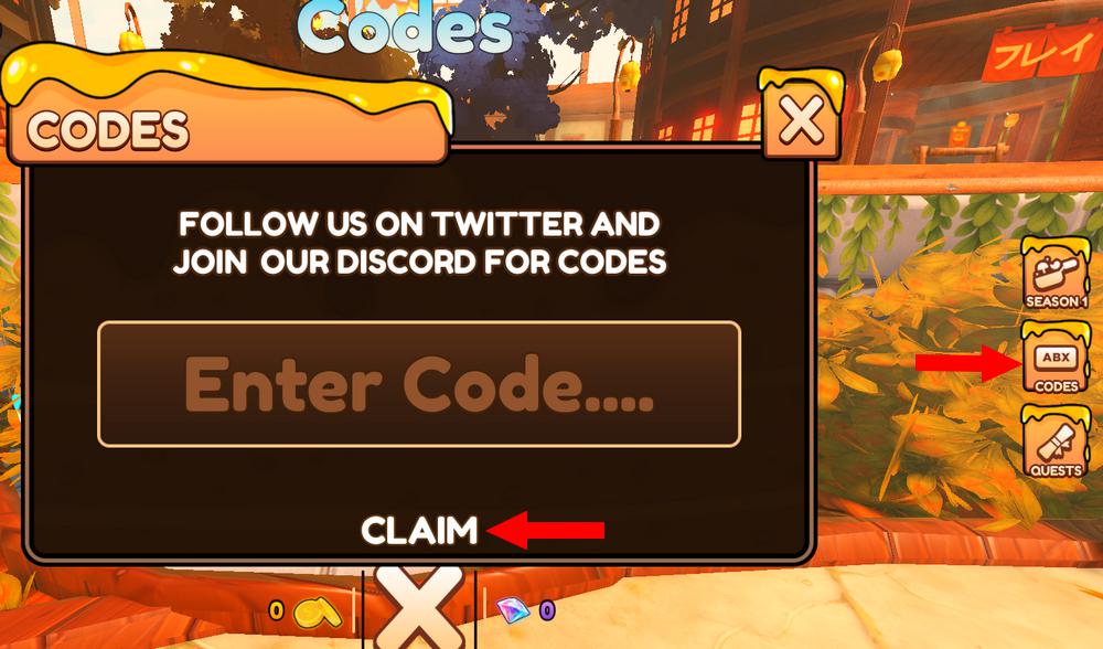 Utiliser les codes dans Anime Chefs