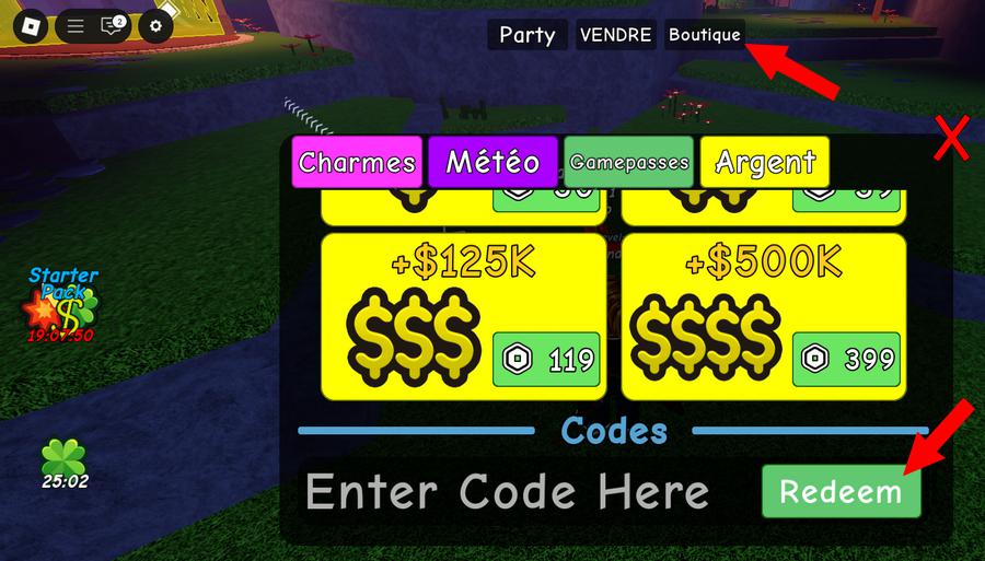 Utiliser les codes dans Gone Hunting