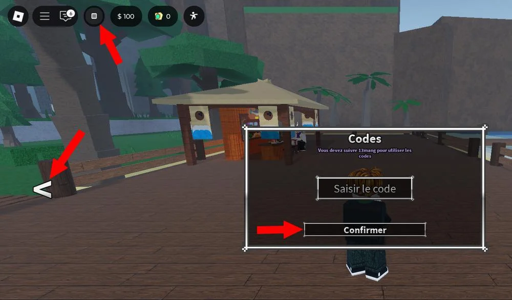 Utiliser les codes dans Heaven Stand