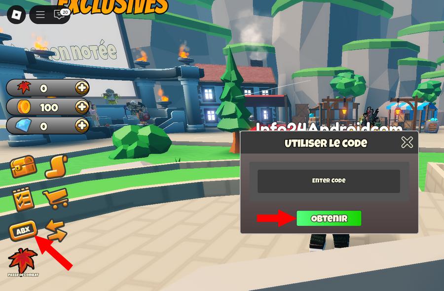 Utiliser les codes dans Units Battlegrounds