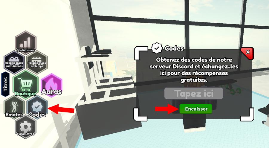 Utiliser les codes dans Untitled Gym Game