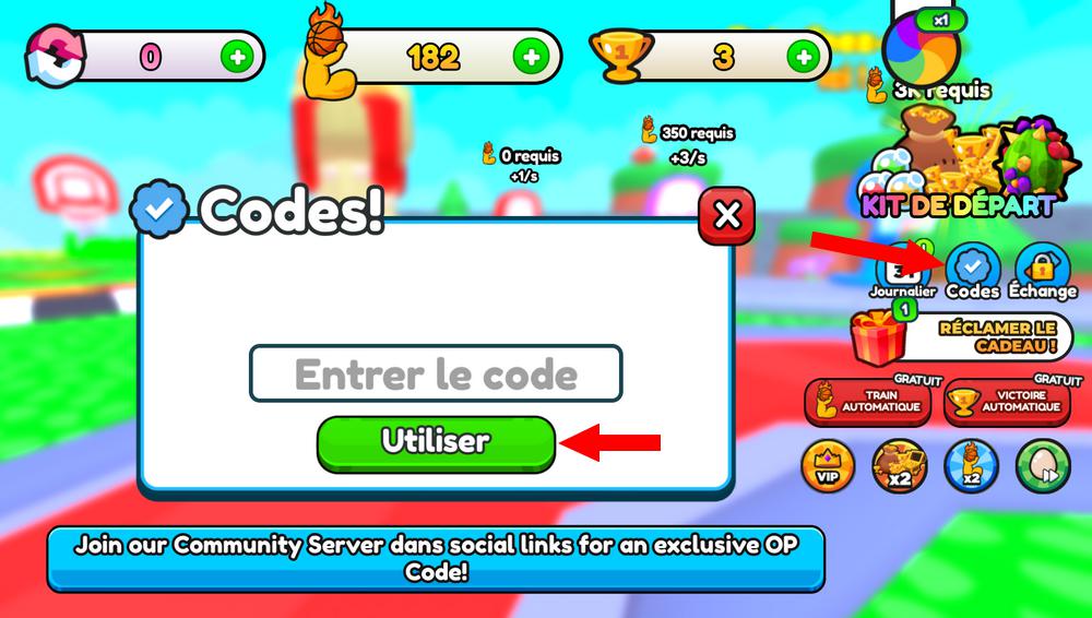Utiliser les codes de Throw a Basketball