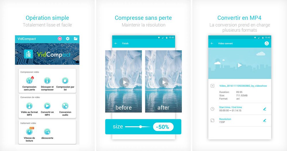 VidCompact - application de conversion vidéo sur Android