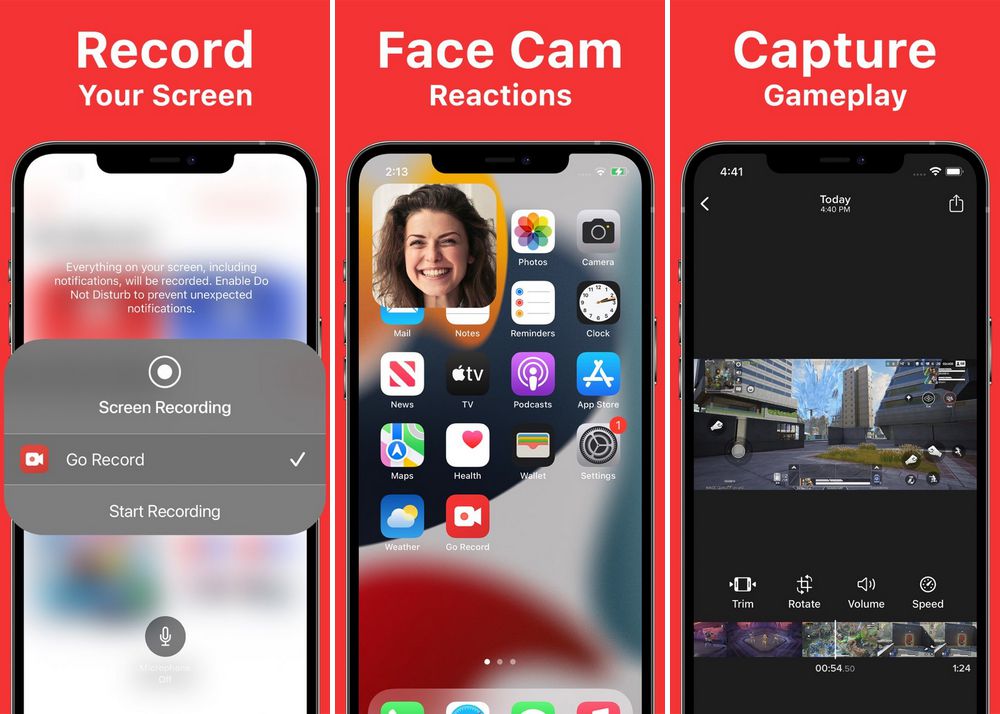 Go Record - meilleur enregistreur d'écran pour iPhone