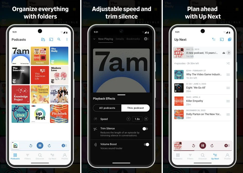 Pocket Casts - application de podcasts sur Android
