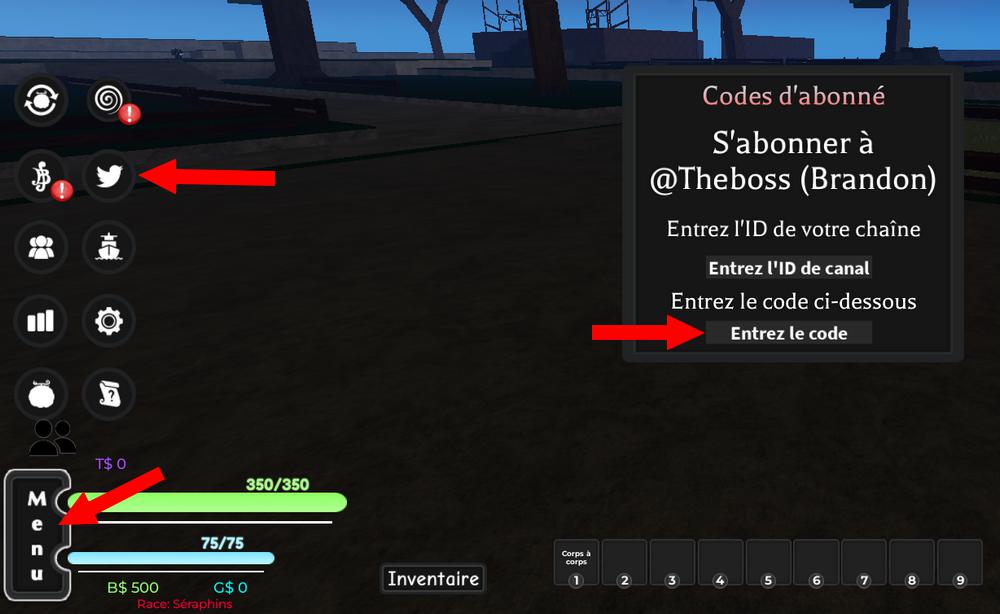 Utiliser les codes A One Piece Game