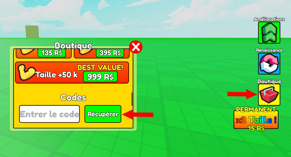 Utiliser les codes de Become the Biggest Brainrot